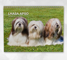 Lhasa Apso Calendar 2026: Monthly Wall Calendar with Notes, opens to A3 Size