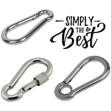 Heavy Duty Carabiner Clips – SMALL & LARGE Snap Hooks, Galvanised Steel