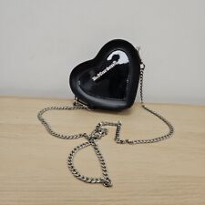 Dr Martens Mini Heart Metal Chain Strap Crossbody Rare Bag Love Black Leather