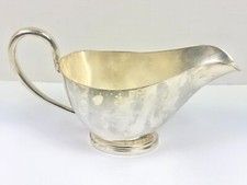 Vintage 1972 British MoD Silver Plate Gravy Boat Prop S J Military Mess Ware