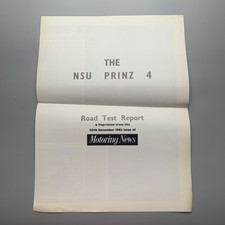 NSU Prinz 4 1962 Motoring News