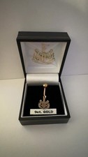 9ct gold Newcastle United belly bar