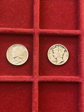 1939/44 One Dime Coins Silver