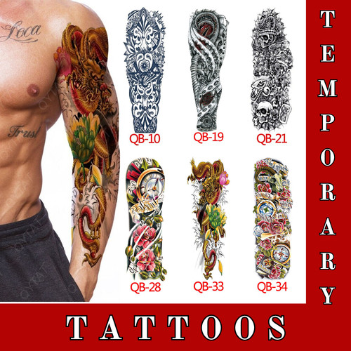 Large temporary tattoo sleeve - large,