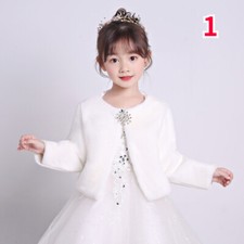 Children Girl White Shrug Faux