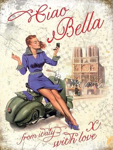Vespa ciao bella - large, steel