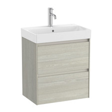 Roca Ona Unik 550mm Basin & Light Oak Unit (2 Drawers) - Tap Not Included