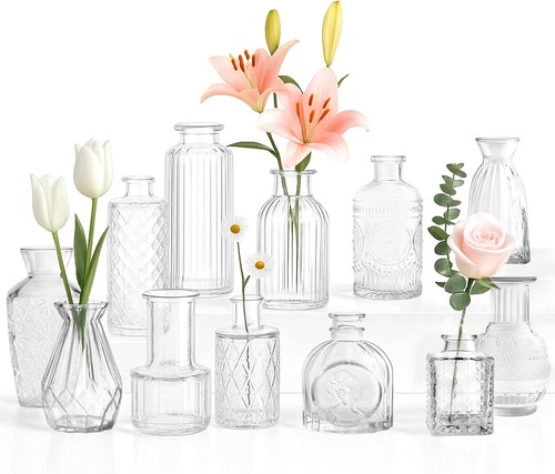 Glass bud vases set - vases, of