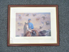 Frankie Dettori's Ascot signed print B R Linklater - Framed & Mounted