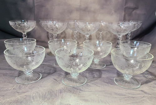 Vintage etched glass - vintage,