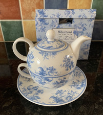 Bone China Tea for One Set "CHINTZ" by Whittard of Chelsea Blue & White Boxed