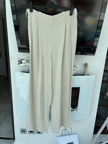 Ladies beige linen blend - ladies, pants