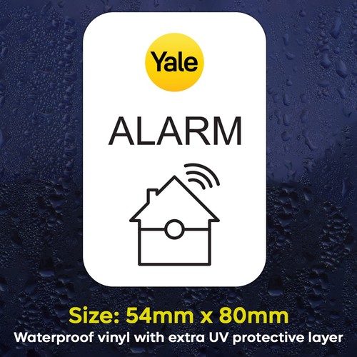 Yale alarm sticker warning - yale,