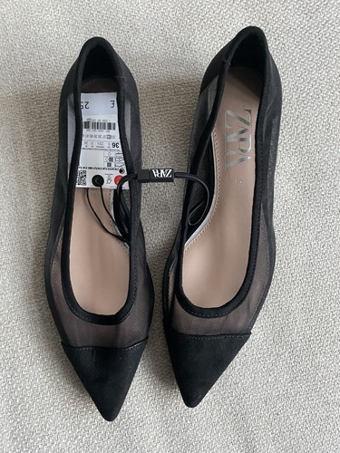 Zara black pointed - flat, shoes