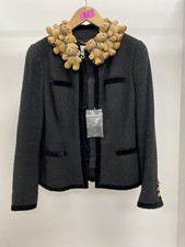 Moschino Black Blazer Teddy Bear Collar Detail Size UK 12 C34" D20" Preloved