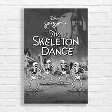 Vintage Disney Skeleton Dance Original Canvas Print Large Picture Wall Art