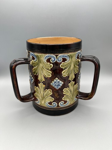 Large victorian stoneware tyg - stoneware,