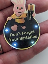 Duracell Bunny Flashing Pin Badge - Working