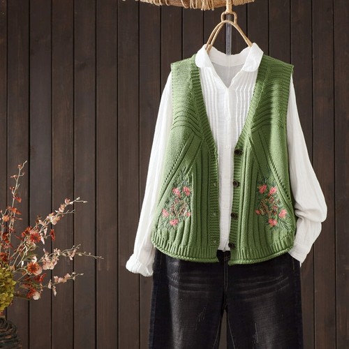 Women embroidered knit - embroidered,