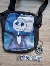 Jack Skellington Messenger Shoulder Bag With Handmade Keyring By GlitzyByLita E