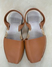 Avarca Menorquina Tan Leather Slingback Sandals UK 7/8 EU 41 New