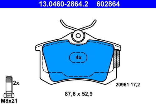 Rear brake pad set disc - disc,
