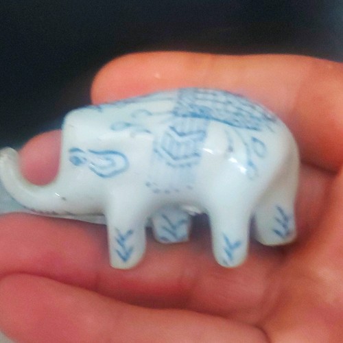 Small blue white elephant - small,