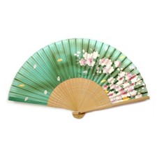 SILK HAND FAN 8" Green Spring