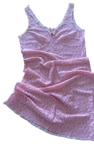 Vintage 1970s pink nightgown - pink,
