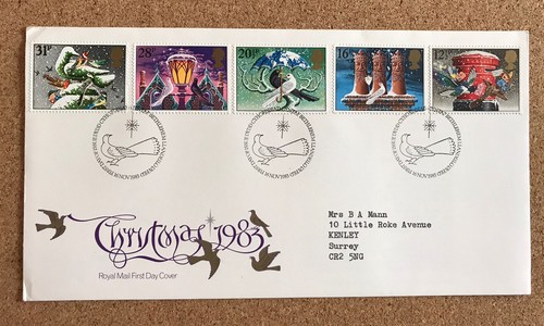 1983 christmas fdc with - gb,