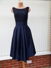 ELIZA J NAVY SPARKLE LACE RAW