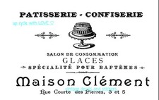 FURNITURE DECAL TRANSFER BLACK  FRENCH CAKE  SIGN. STICKER,RUB ON,WATERSLIDE .❤