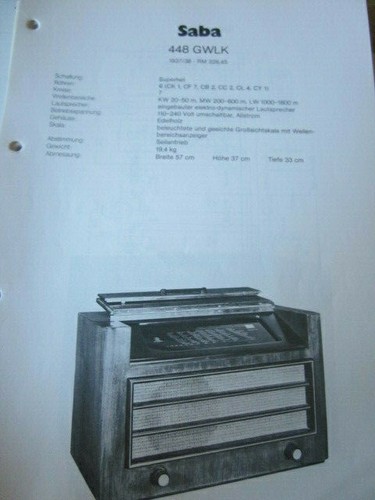 Wiring diagram radio saba 448 - radio,