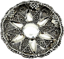 Victorian silver repousse - silver, pin