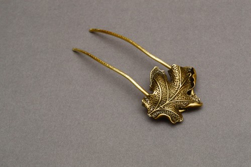 Vintage antique brass leaf - brass,