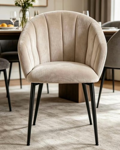 Modern velvet dining chair - modern,