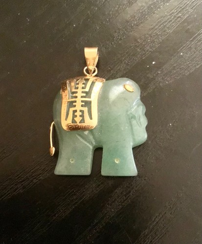 Green jade elephant - jade,
