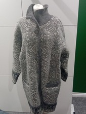 Icewear Icelandic Grey 100% Wool Nordic Style Cardigan/Overcoat Size L BNWT 