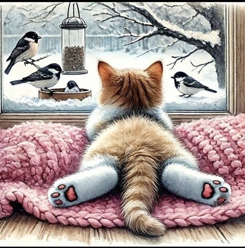 Tabby kitten cat watching - 5d,