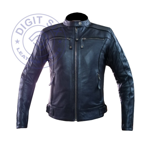 Black perforated leather - black,