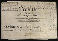 1850 Probate & Last Will & Testament of Joseph Woollatt; Derby & Fenny Bentley