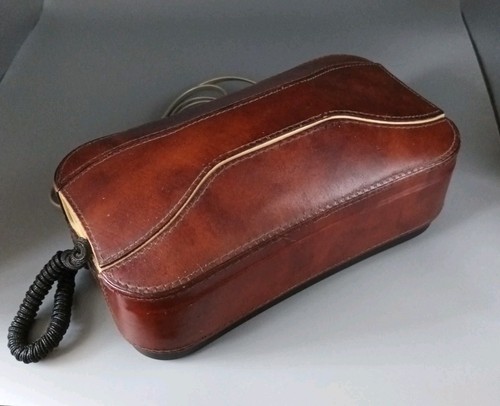 Vintage leather rotary dial - vintage,