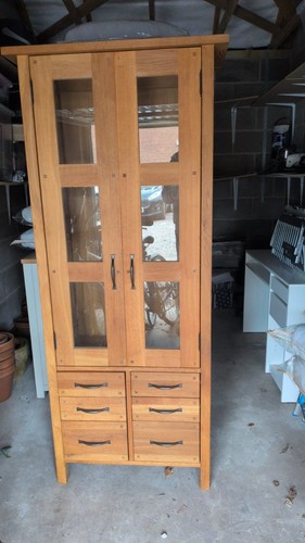 Solid oak display - , cabinet
