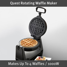 Quest Rotating Belgian Waffle Maker / Makes Up To 4 Waffles / 1000W