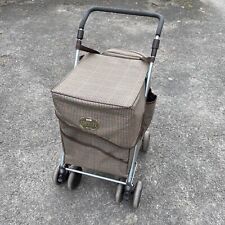 Genuine Sholley Folding Shopping Trolley Walking Aid Brown Tartan W/ Cool Bag