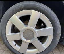 Audi A2 16" Alloy Wheels and Tyres x4 GENUINE + Tyres 5x100  Complete FREE P&P