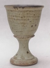 Vintage Stoneware Goblet Studio Pottery Handcrafted Chalice Rustic Style