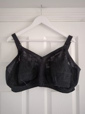 Size 46H Doreen Triumph Bra Black Non Wired Non Padded Full Cup Support Bra