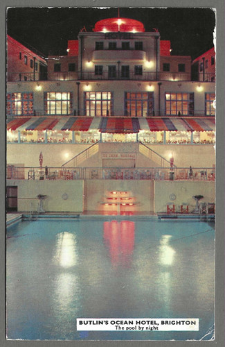 Vintage postcard the pool - vintage, by