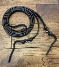 Full Size Sabre Black English Leather Plain Show / Dressage Reins